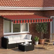 vidaXL Elektrisk Retraktabel Markis Orange, svart och gul 2,5 x 2 m