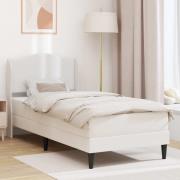vidaXL Sängram med huvudgavel Vit 80 x 200 cm Konstläder