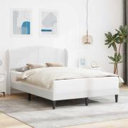 vidaXL Sängram med huvudgavel Vit 140 x 200 cm Konstläder