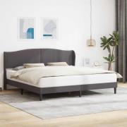 vidaXL Sängram med huvudgavel Grå 200 x 200 cm Konstläder