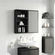 vidaXL Badrumsväggskåp Svart Ek 40 x 14 x 70 cm Konstruerat trä