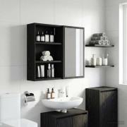 vidaXL Badrumsväggskåp Svart Ek 40 x 16 x 62,5 cm Konstruerat trä