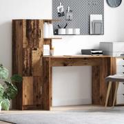 vidaXL Skrivbord 2 pcs Gammalt trä