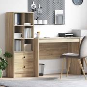 vidaXL Skrivbord med låda 2 pcs Sonoma-ek