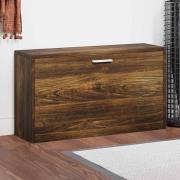 vidaXL Skobänk rökfärgad ek 80x24x45 cm konstruerat trä
