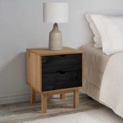 vidaXL Sängbord OTTA Svart 45 x 39 x 57 cm Massiv furu