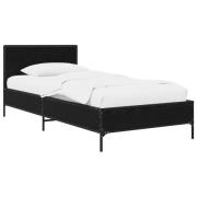vidaXL Sängram med huvudgavel Svart ek 80 x 200 cm Konstruerat trä