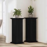 vidaXL Växtställ Svart Ek 33 x 33 x 80 cm Konstruerat trä