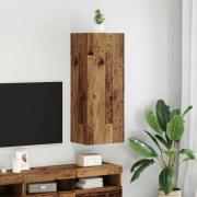 vidaXL TV Vägghylla Gammalt trä 40,5 x 30 x 102 cm Konstruerat trä