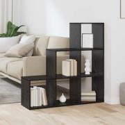 vidaXL Rumsavdelare Bokhylla Svart Ek 99 x 29 x 99 cm Konstruerat trä