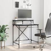 vidaXL Skrivbord Svart Ek 80 x 50 x 90 cm Konstruerat trä