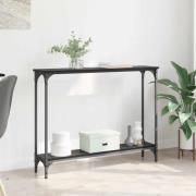 vidaXL Konsolbord Svart Ek 100 x 22,5 x 75 cm Konstruerat trä