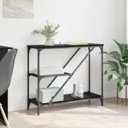 vidaXL Konsolbord Svart Ek 88,5 x 30 x 75 cm Konstruerat trä