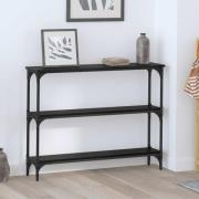 vidaXL Konsolbord Svart ek 100 x 22,5 x 75 cm Konstruerat trä