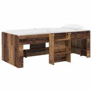 vidaXL Barns hög sängram 2 pcs Gammalt trä 98,5 x 200 cm