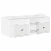 vidaXL Loft sängram med skåp med hylla 3 pcs Vit Konstruerat trä