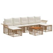 vidaXL Utomhussoffset 8 pcs Naturlig och Creamvit Polyester
