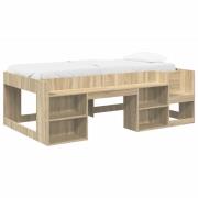 vidaXL Barnsängsram med förvaring Sonoma-ek 90 x 190 cm