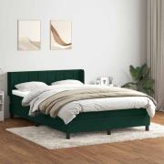 vidaXL Ramsäng med madrass mörkgrön 160x210 cm sammet
