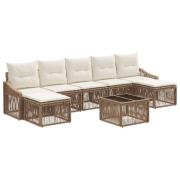 vidaXL Trädgårdsoffset 8 pcs Beige konstrotting