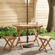 vidaXL Hopfällbart trädgårdsbord Naturlig Ø 110 x 75 cm