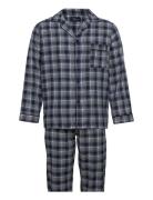 TOPECO Mens Flanell Pyjama Blå