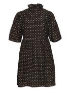 Selected Femme Slfsofine 2/4 Short Jacquard Dress B Svart