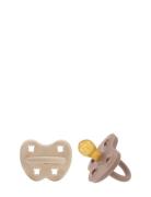 HEVEA Hevea Pacifier 3-36 Months Round, 2 Pack Beige