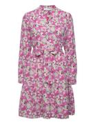 Selected Femme Slfmivi Ls Short Aop Dress B Noos Rosa