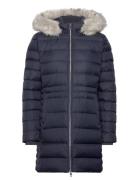 Tommy Hilfiger Tyra Down Coat With Fur Marinblå