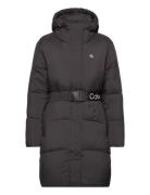 Calvin Klein Jeans Logo Belt Long Puffer Svart