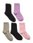 Lindex Socks 5P Bg Plain Fashion Col Rosa