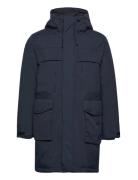 Knowledge Cotton Apparel Apex Canvas? Long Padded Coat - Grs Marinblå