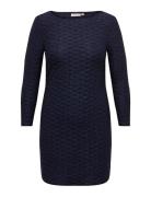 ONLY Carmakoma Carastra L/S V-Neck Glitter Dress Jrs Bf Blå