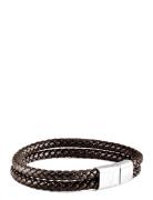 Edd. Leather Bracelet Double Rope Brun