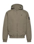 Calvin Klein Jeans Hooded Padded Harrington Khaki Green