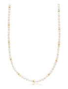 Nialaya Men's Mini Pearl Choker With Gold Plating Vit