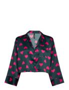 Hunkemöller Jacket Ls Satin Hearts Svart