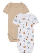 Name It Nbnbody 2P Ss Beige Animal Noos Multi/patterned