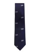 AN IVY Allover Navy An Ivy Flag Silk Tie Marinblå