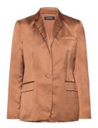 Lauren Ralph Lauren Satin Charmeuse Blazer Brun