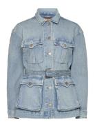 Lauren Ralph Lauren Belted Denim Field Jacket Blå