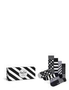 Happy Socks 4-Pack Classic Black & White Socks Gift Set Svart