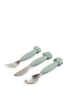 Easy-Grip Cutlery Set Deer Friends Home Meal Time Cutlery Green D By D...