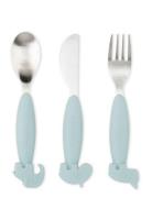 Easy-Grip Cutlery Set Deer Friends Home Meal Time Cutlery Blue D By De...