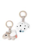 D By Deer Hanging Activity Toy 2 Pcs Happy Clouds Sand Beige