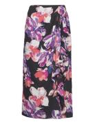 Lauren Ralph Lauren Floral Georgette Midi Skirt Svart