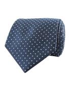 Portia 1924 Dots Silk Tie Marinblå