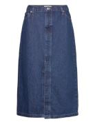 Mango Denim Midi-Skirt Blå