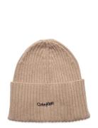 Calvin Klein Ck Must Logo Beanie Beige